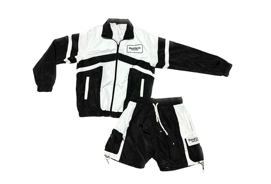 Black/White Windbreaker Set