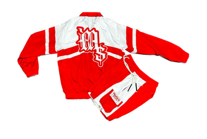 Red/White Windbreaker Set