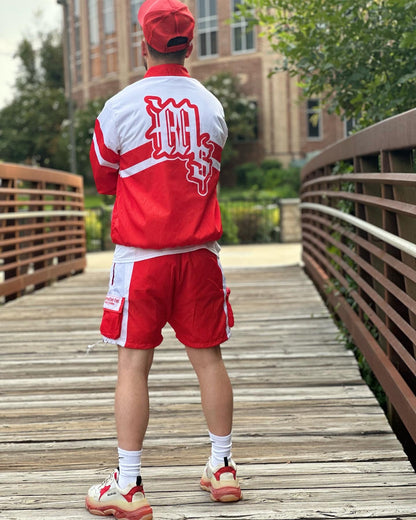 Red/White Windbreaker Set