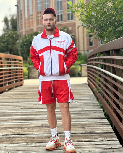 Red/White Windbreaker Set