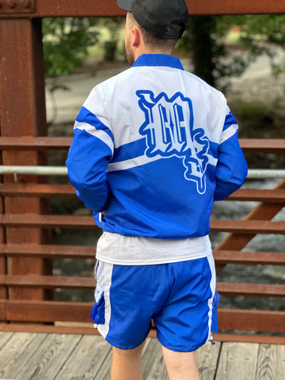 Blue/White Windbreaker Set