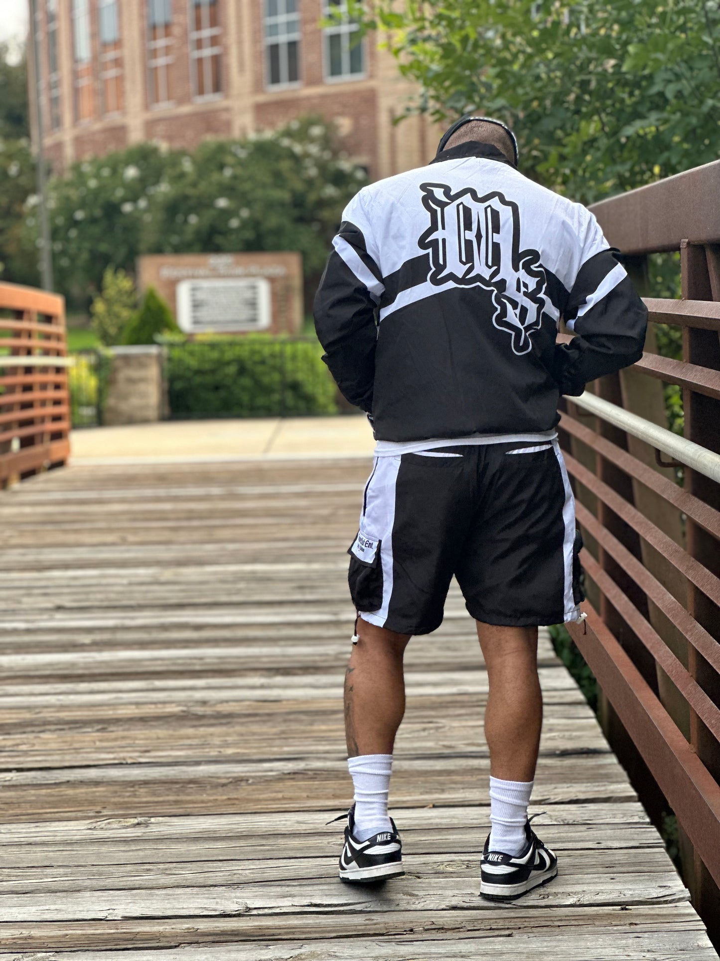 Black/White Windbreaker Set