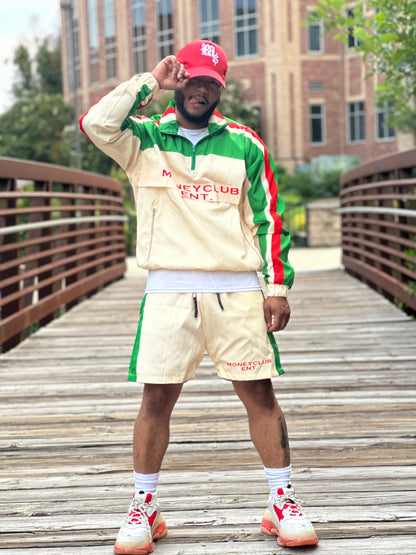 Cream/Red/Green Windbreaker Set